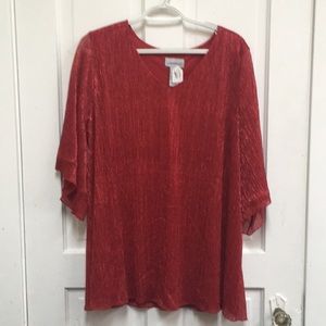 Shimmery red ladies top formal